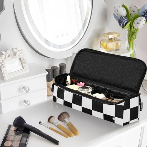 Checkerboard Plaid Hair Tools Travel Bag Carrying Case Portable Travel Organizer Pouch with Heat Resistant Mat for Hair Dryer Flat Irons Curling Iron - Image 7