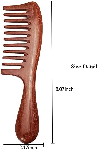 Louise Maelys Red Sandalwood Wide Tooth Comb For Curly Hair - Image 5