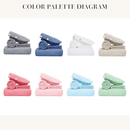 Soft Bath Towel Set of 4, Extra Large Microfiber Towels 35x70 in, Bath Towel Hand Towel Hair Towel Washcloths Set, Quick Dry, Highly Absorbent, for Bathroom Shower Pool Hotel Beach (White, 4 Piece) - Image 7