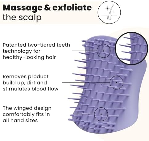 Tangle Teezer Scalp & Shampoo Brush to Exfoliate & Massage, Lavender Purple - Image 2