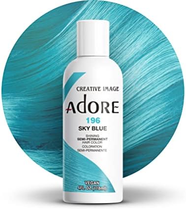 Adore Semi Permanent Hair Color, 196 Sky Blue, 4 Fl Oz by Adore