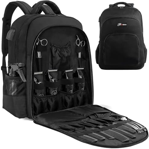 TORIBIO Barber Supplies Bag Backpack for Men, Clipper Tool Bookbag by TORIBIO