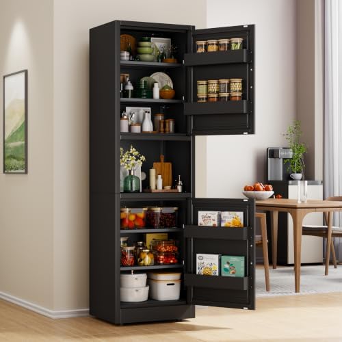 67" Freestanding Metal Pantry Cabinet, Tall Kitchen Food Storage Cupboard - Image 5