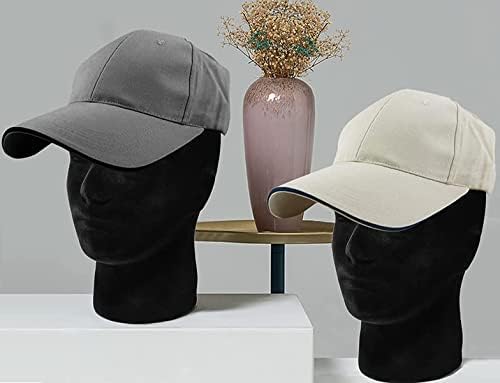 Foraineam 2 Pack Male Foam Mannequin Head Wig Display Holder, 11 Inch Man Manikin Stand Model, Black Foam Heads for Wig Hats Glasses Masks - Image 4