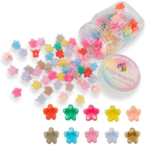 Mini Flower Hair Clips for Baby, 100 Pcs Toddler Hair Clips by FLAREANN