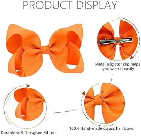 OAOLEER Hair Bow Clip, 20 Colors 3 Inch Grosgrain Ribbon Bows Hair Alligator Clips Hair Barrettes Hair Accessories for Girls Toddler Infants Kids Teens Children - Image 6