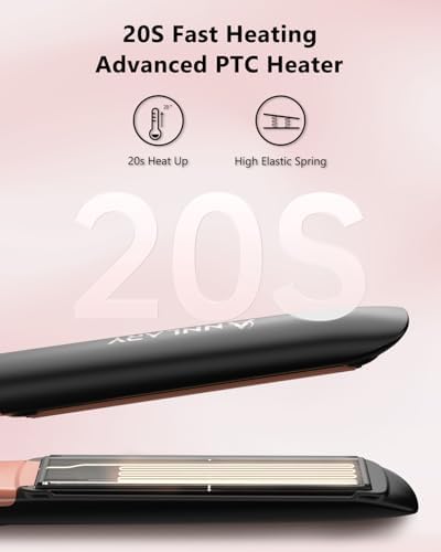 Annlary Hair Straightener 1 Inch Flat Iron and Curler 2 in 1 Titanium Ceramic Ionic Dual Voltage Straightener with Heat-Resistant Silicone, for Less Frizz, Shinier & Smoother - Image 6