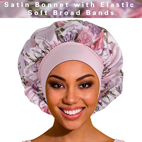 ROYBENS 4PCS Bonnets for Women for Curly Hair, Satin Bonnet for Sleeping - Image 2
