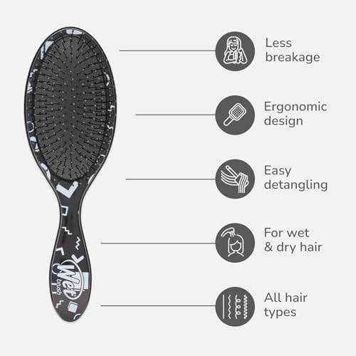 Wet Brush Original Detangler Hair Brush, Hipster Sketch, Ultra-Soft IntelliFlex Bristles, Detangling Bristles Glide Through Tangles (Wet & Dry Hair), Women & Men - Image 4