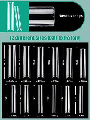 LIONVISON 3XL Square Nail Tips: 504 PCS No C Curve Clear Nails Tips - Image 6
