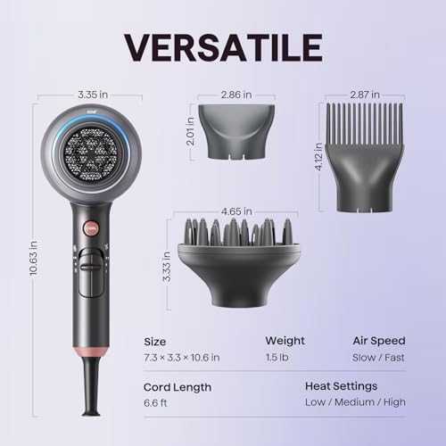 Wavytalk Blown Away Ionic Hair Dryer with Diffuser for Curly Hair - Image 6
