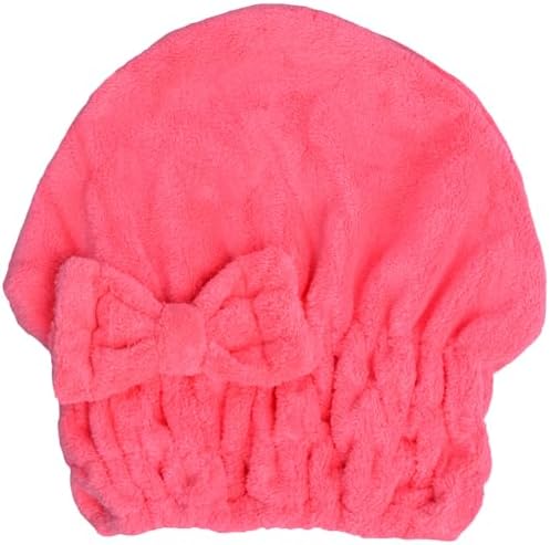 HOPESHINE Microfiber Hair Towel Cap for Women Wet Short or Long Curly Hair Super Absorbent Quick Dry Turbans Anti Frizz Great Gift for Women and Girls (Rose red, 1) by HOPESHINE