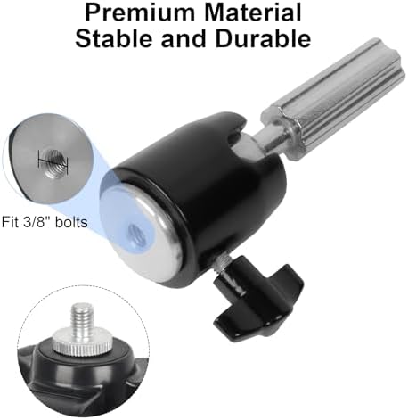 Mannequin Head Tripod Adapter, Metal Wig Stand Mount with 3/8" Thread - Image 4