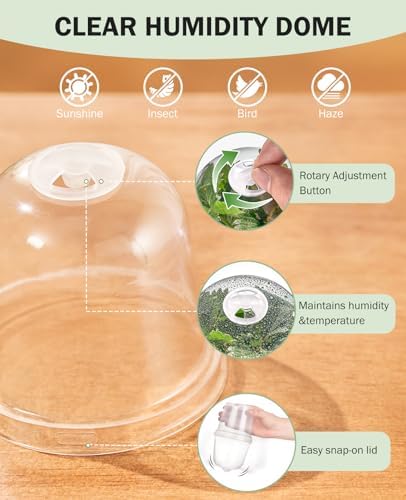 homenote 3 Inch Nursery Pots with Humidity Domes for Seed Starting (30 Pcs) - Image 5