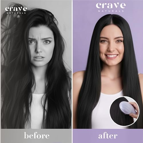 Crave Naturals Mini Detangler Hair Brush Purple – Glide Thru Hair Detangler Brush for Women, Kids & Toddlers – Gentle Scalp Care, No-Pain Tangle-Free Hairbrush for All Hair Types, Travel Hair Brush - Image 7