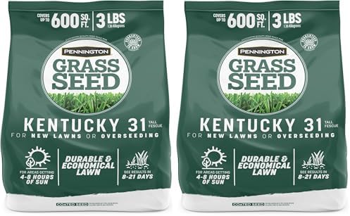 Pennington Kentucky 31 Tall Fescue Penkoted Grass Seed 3 lb, Green (Pack of 2) by Pennington