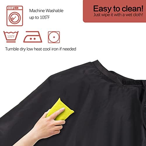 Short Barber Cape,Salon Apron for Hair Cutting Dye Coloring,Black - Image 4
