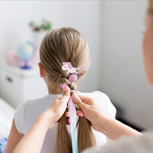 Ideal Swan 6pk Unicorn Hair Clips, Rainbow Extensions Accessories for Girls - Image 5