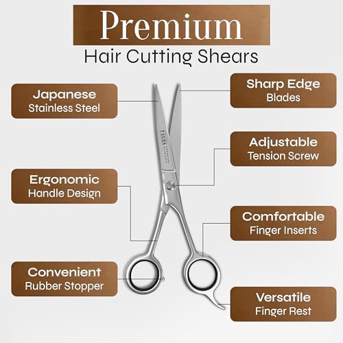 Facón Hair Cutting Scissors - Professional Hair Scissors 6.5 Inch Razor Edge Barber Shears Salon Hair Cutting Shears - Japanese Stainless Steel - Precision Cutting Premium Shears for Men, Women & Kids - Image 6