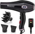 VAGARY Professional Salon 2200W Blower Dryer with Diffuser Concentrator Nozzles,Negative Ionic Blow Dryer,Low Noise Hair Dryers,2 Speeds and 2 Heat Settings 1 Cool Shot Button by VAGARY