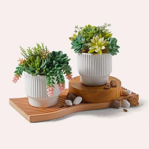 Artificial Succulent Plants, Faux Succulents Fake Plants Set of 2 - Image 2