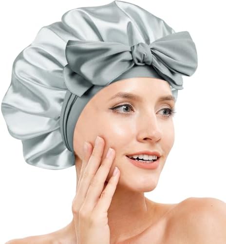 Silk Bonnet for Women,Adjustable Double Layer Sleep Cap by Doitory
