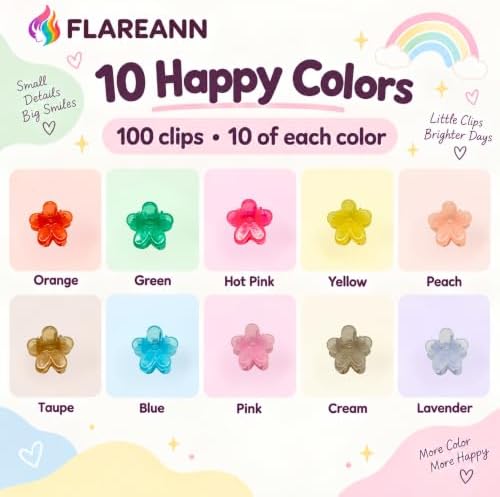 Mini Flower Hair Clips for Baby, 100 Pcs Toddler Hair Clips - Image 2