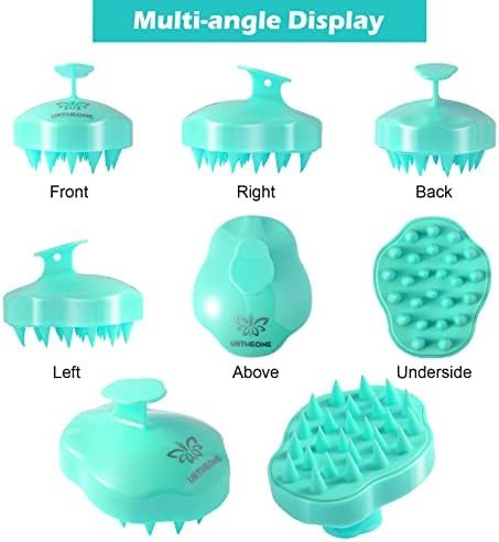 URTHEONE Hair Scalp Massager Shampoo Brush,Soft Silicone Hair Brush for Wet Dry Oily Curly Straight Thick Thin Rough Long Short Natural Men Women Kids Pets Hair Care Tools(Light Green) - Image 3