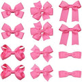 Everyday Hair Bows for Girls,12Pcs 3-Inch Hot Pink Boutique Grosgrain Ribbon Bow Alligator Clips Barrettes Valentines Dress Accessory Gift for Toddlers Teens Girls Kids Women by KCHIES-AccessoryCollection