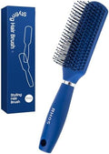 RHOS Hair Brush for Men - Detangler and Styling Brush with Nylon Bristles for Wet and Dry Hair, Massage Function, Suitable for Bangs, Thin, Short, and Thick Hair (1 Pack - Blue) by RHOS