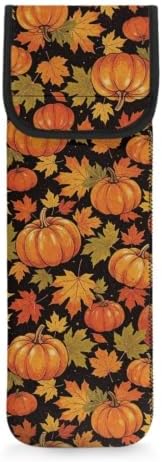 Yellow Thanksgiving Pumpkin Curling Iron Holder Heat Resistant Neoprene Curling Iron Cover Bag with Pocket Curling Iron Organizers and Storage for Hair Straightener, Curling Iron, Flat Iron by Flashideas