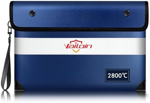 Vailoin 6200°F Fireproof Money Bag, 8 Layers of Heat Insulated Materials by Vailoin