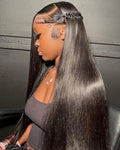BEEOS 13x6 Full Frontal HD Lace Wig 180% Density, Pre-Plucked Straight Human Hair Wig Bleached Knots 20 Inch Ultra-fitted Cap Design by BEEOS