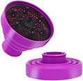 Universal Collapsible Hair Dryer Diffuser Attachment-Foldable Portable Travel and Easy Storage Hair Diffuser Fit Most Hair Dryers with Nozzle Diameter D-1.575Inch to 1.968 Inch (4-5cm)-Purple by WAJIAYON