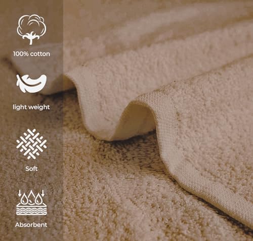 Avalon Towels Salon Towel - Beige Hand Towels Bulk Pack of 24 - 100% Cotton Absorbent Spa, Facial & Gym Towel for Working Out - 16x27 Inches (Not Bleach Proof) - Image 2