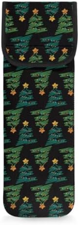 Flashideas Green Christmas Tree Flat Iron Case Heat Resistant Neoprene Curling Iron Cover Bag with Pocket Curling Iron Organizers and Storage for Flat Iron, Straightener, Curling Wand/Curling Iron by Flashideas