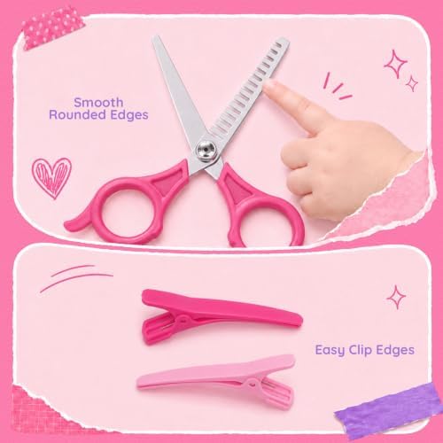 Pretend Play Hair Salon Toys, Kids Hair Styling Set for Girls 3 4 5 6 7 8 - Image 6