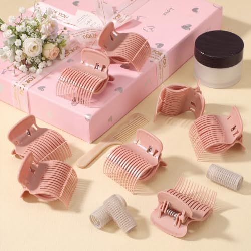 Syhood 12 Pcs Hot Roller Clip for Curler Claw Clip Replace, Nude Pink - Image 4