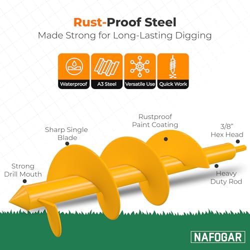 Garden Auger Drill Bit for Planting, Pack of 2 - 1.6" x 16" & 3.5" x 16" - Image 4