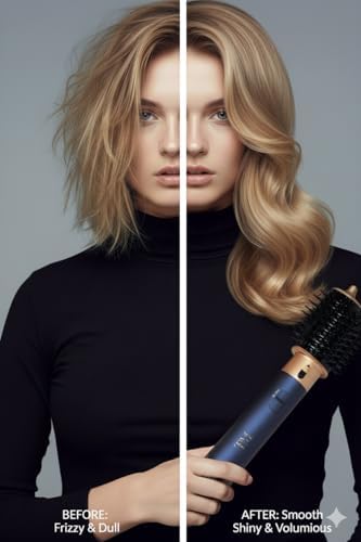 Tress Master 6-in-1 Hot Air Styler & Hair Dryer – Coanda Airflow, Ionic Tech 1000W 110V – 3 Settings: 2 Curling Barrels, Volumizing Brush, Straightener, Hot Comb + Travel Case | No Extreme Heat Damage - Image 6