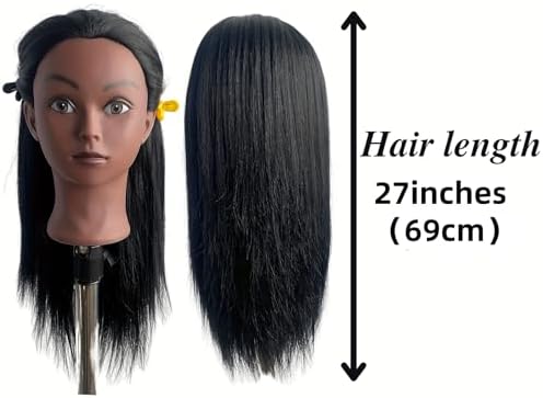 Black Mannequin Head for Braiding, Training Doll Head for Hair Styling Kids - Image 6