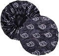 Large Silky Design Anime Bonnet with Elastic Soft Band Adjustable for Women and Men, Comfortable Satin Fabric, BlackcloudB by CrownLimitedSupply