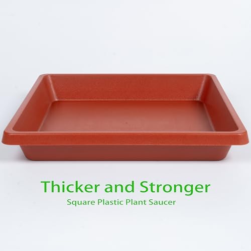 Square Plant Saucer 14 Inch 2 Pack, 6 8 10 12 13 16 18 20 Durable Plastic Plant Trays for Pots-Indoor Outdoor, Durable and Thicker Large Plant Drip Trays, Flower Planter Saucers for Potted Plants - Image 4