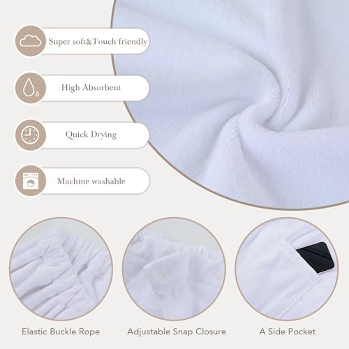 SINLAND Bath Wraps for Women After Shower Body Towel Wrap, White, 32"x60" - Image 3