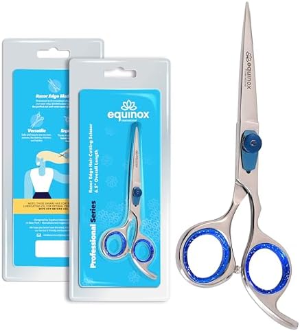 Equinox Razor Edge Series Professional Hair Scissors - 6.5” Premium Japanese Stainless Steel Hair Cutting Scissors, Hair Shears, Hair Razors for Hair Cutting, Barber Accessories & Hair Salon Supplies by EquinoxInternational