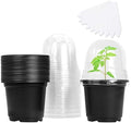 MIXC Nursery Pots with Humidity Dome, 4" Seed Starting Pot 30 Pack, Black by MIXC