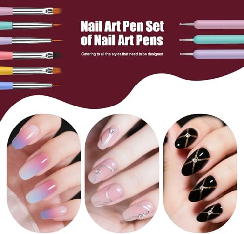Artdone Nail Art Brushes 6PCS Double-ended Nail Art Brushes Kit Nail Art Gel Polish Liner Brushes Design Pen For Nail Drawing And Nail Paint Brushes Small Detail Brushes - Image 4