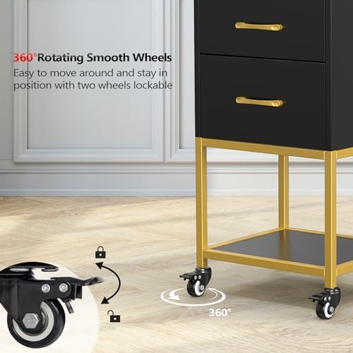 OmySalon Beauty Salon Storage Trolley Cart, Salon Station for Stylist, Wooden Hair Cabinet with Dryer Holder & Drawer, Hairdressing Tools Organizer Equipment for Spa Barbershop Lash Tattoo, Black - Image 7
