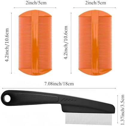 Dandruff Comb Removal Steel Fine Tooth Scalp Detox Hair Care Tool 3PC - Image 6