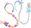 2Pcs Long Braided Wigs Princess Hairpiece Wig Braid Girls Cosplay Headband Hair Dess up Accessories for Girls by Yosbabe